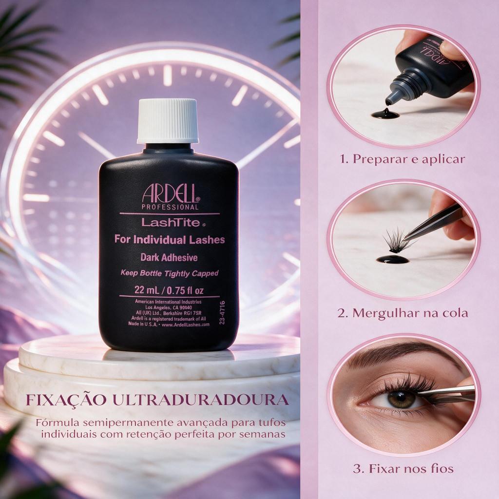 Cola para Extensão de Cílios Ardel - Fixação Longa e Hipoalergênica - Cor Roxo - 22ML
