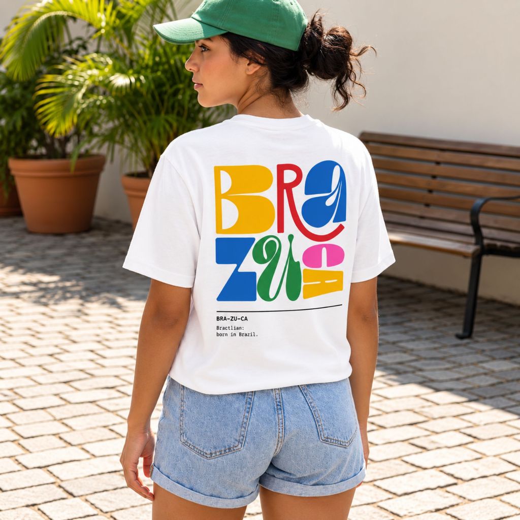 Camiseta Feminina Brazuka T-shirt Algodão Premium Super Confortável Estampada Verão Rio Lançamento Brasil Verão
