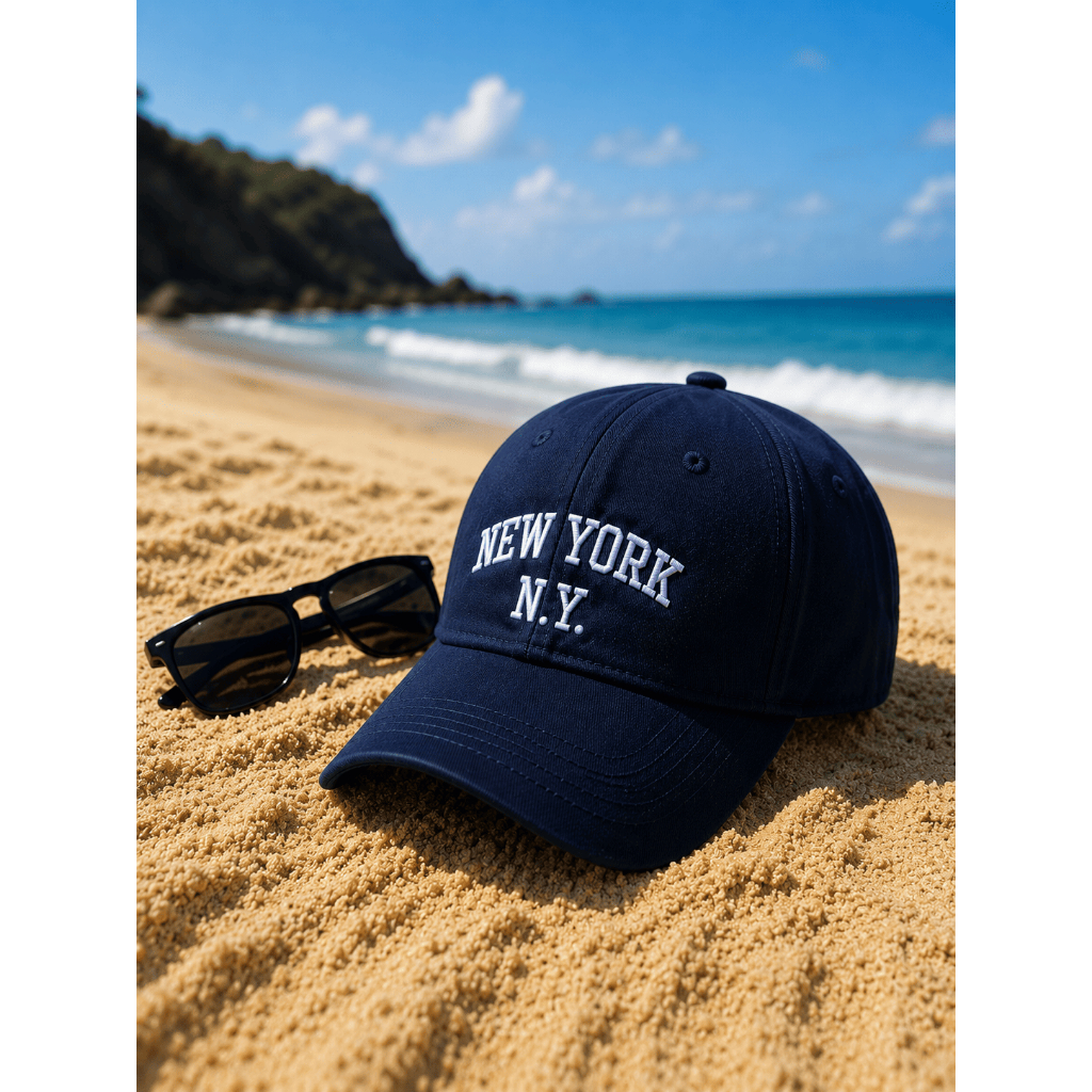 Bone New York NY Retro Basebol Aba Curva Masculino e Feminino Regulagem Fitão