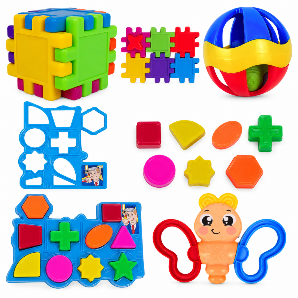 Brinquedo Educativo Didático Cubo Montar Encaixar Formas Empilhar Criança Infantil