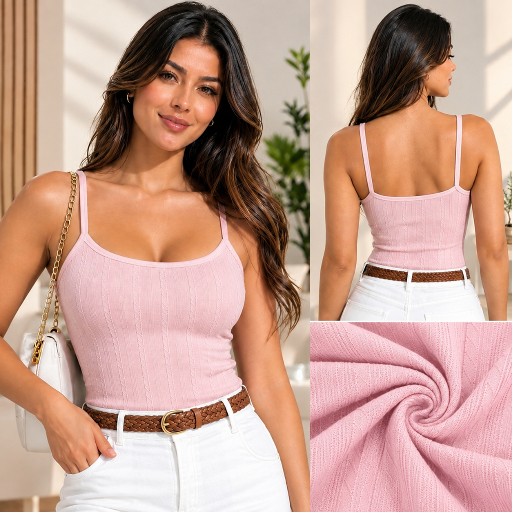 Regata Feminina com Bojo Ribana Canelada Premium Blusa Feminina Confortável