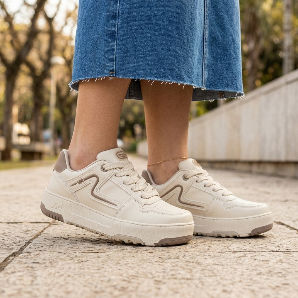 Tênis Via Marte Feminino Confortável Chunky Casual Plataforma Estiloso Designer Moderno Lançamento 305003 Original — imagem 2 de 2