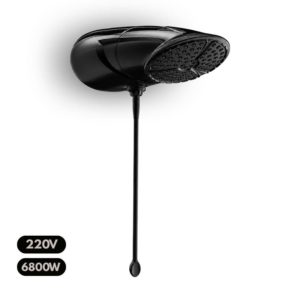 Chuveiro Elétrico Ducha Top Jet Eletrônico Preto Black 220v 6800w Lorenzetti Chuveiro para Banheiro