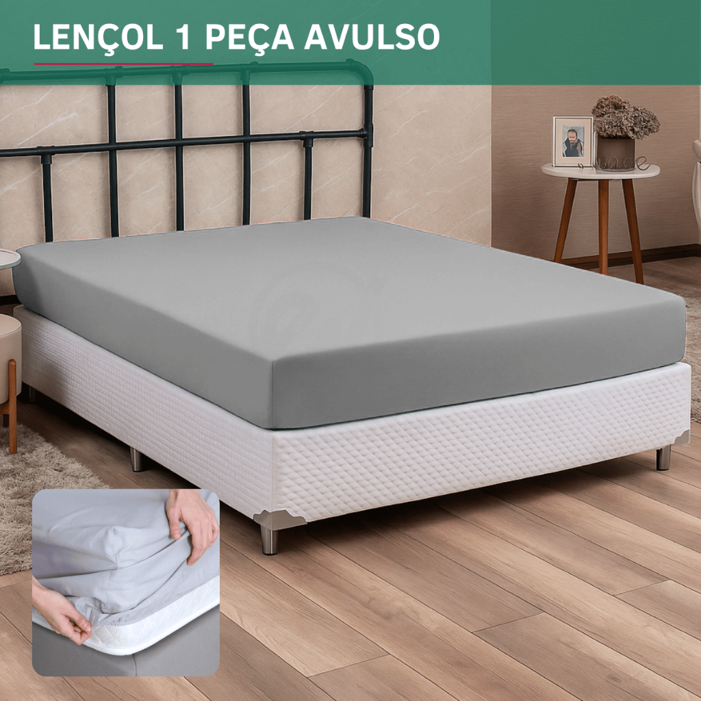 Lençol Micropercal Avulso C/ Elástico Solteiro Casal Queen King 170 Fios Suave Maciez E Conforto
