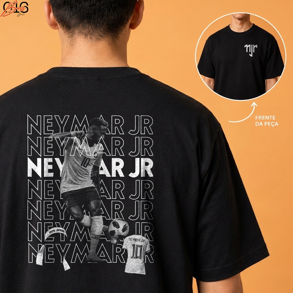 Camiseta Neymar Unissex Algodão Premium Estampa Futebol Exclusiva
