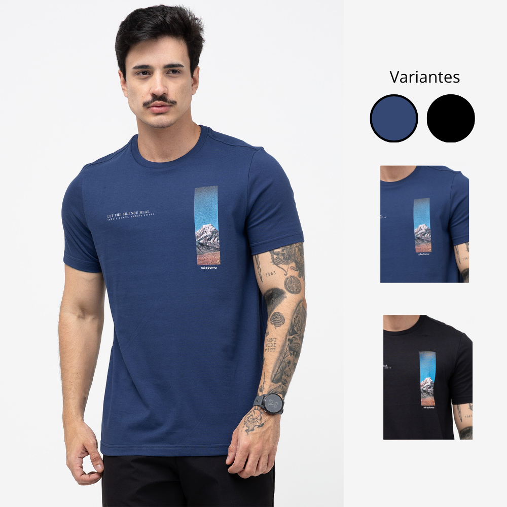 Camiseta Básica Casual Masculina 100% Algodão Estampada Confortável Macia Promoção