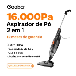 Gaabor Aspirador de Pó Portátil 2 em 1 16000Pa Sucção Forte Para Sofá Lavabo Poeira 127V/220V GVCW-M15A