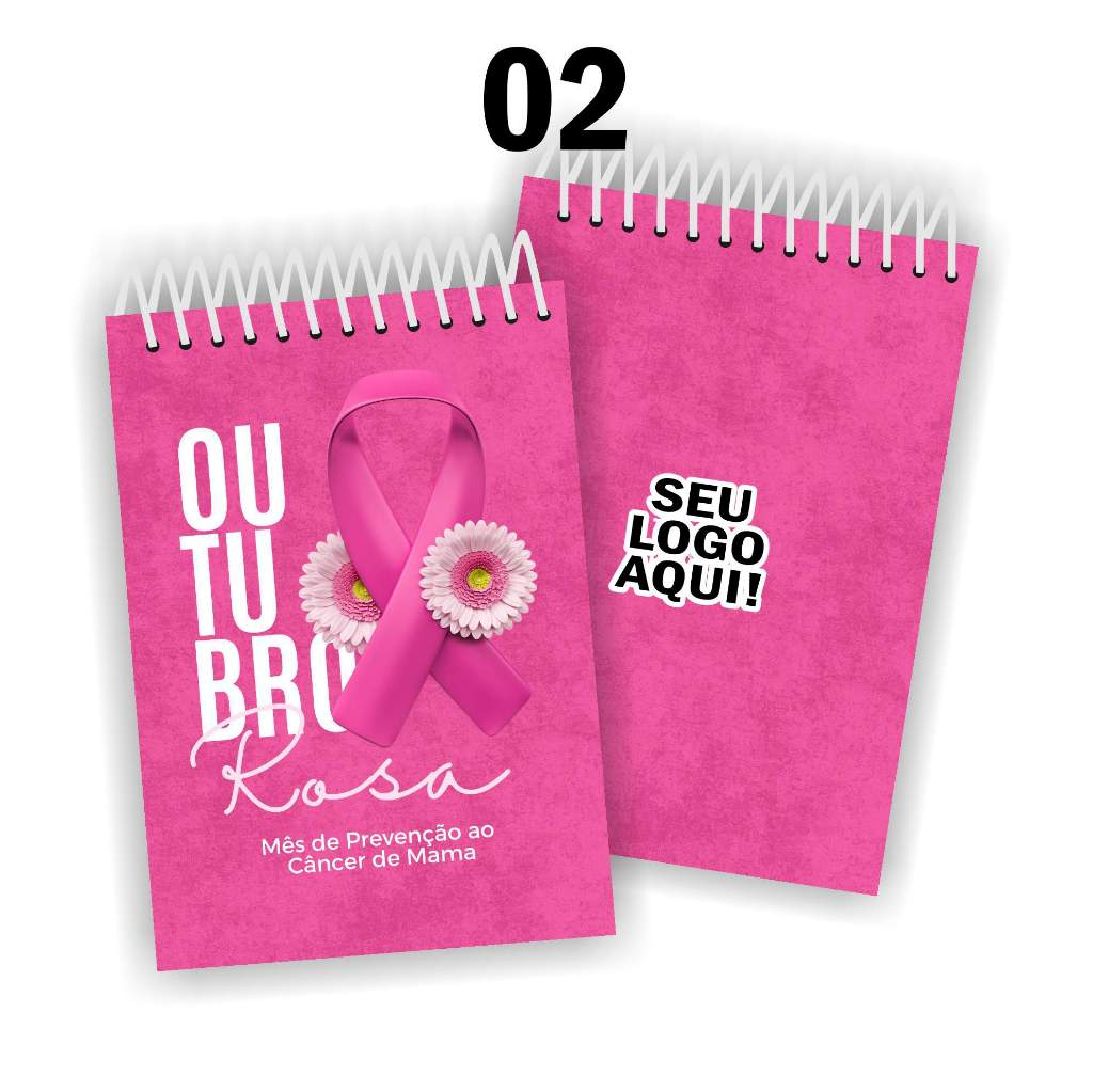 50 Bloquinho Outubro Rosa COM LOGO Brinde Lembrancinha 10x7cm — imagem 2 de 2