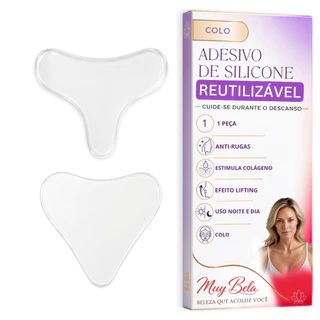 Adesivo Silicone Anti Rugas Peito Reutilizável para Rugas do Decote Muy Bela Pad Marca Colo Seios An