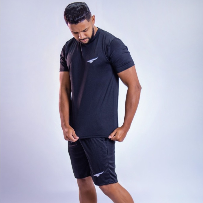 Conjunto Masculino Dry-Fit Camisa + Short Dryfit Academia e Treino Camisa Musculação Short Corrida