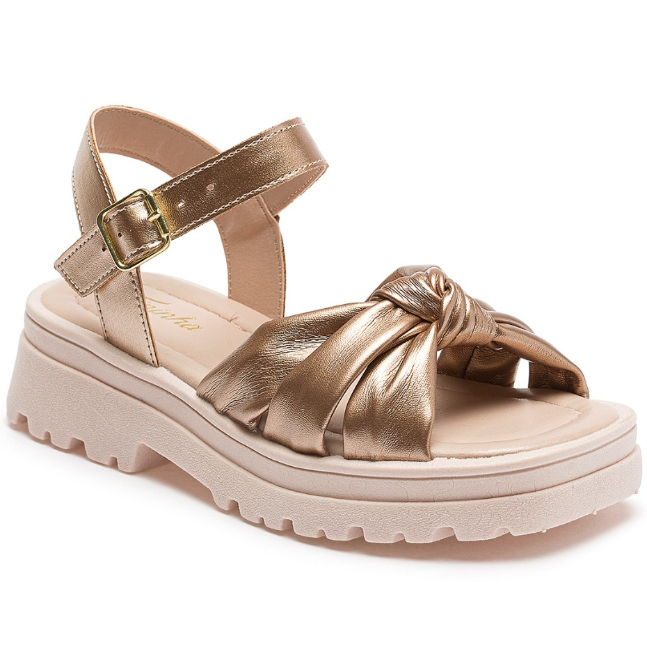 Sandália Feminina Infantil Anabela Menina Tratorada Macia Flatform Confortavel
