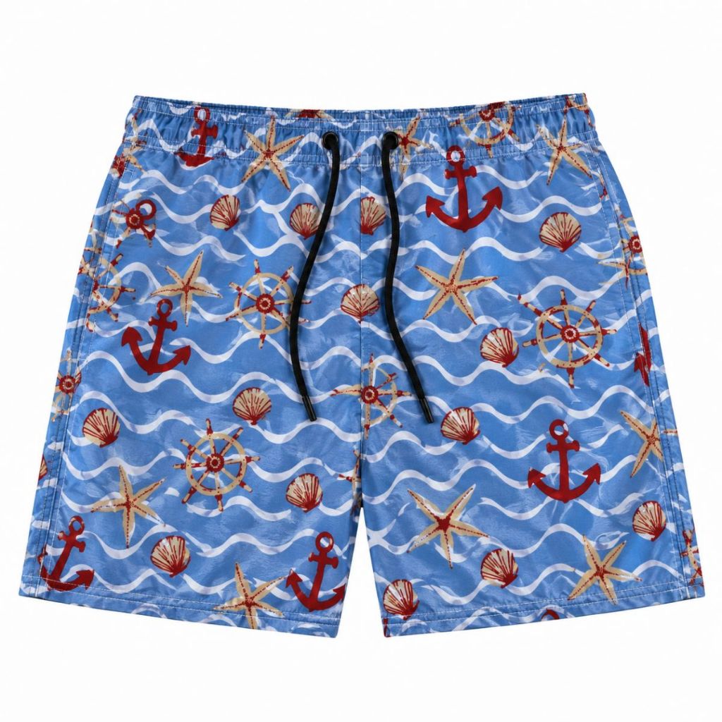 Short Tactel Masculino Estampado Academia Treino Passeio com Bolsos e Cordão