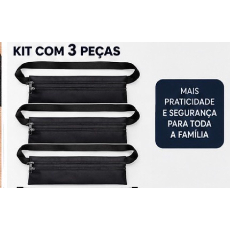 Kit 3 Doleiras de Viagem Porta Dinheiro Celular Documentos Passaporte Pochete