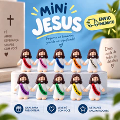 Mini Bonecos de Jesus Decorativos Religiosos Cores Diversas Lembrancinhas