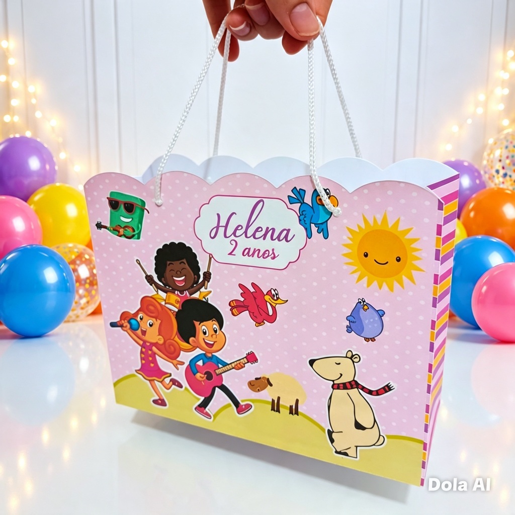 Sacolinhas Personalizadas Três Palavrinhas | Lembrancinha Festa Infantil | Aniversário