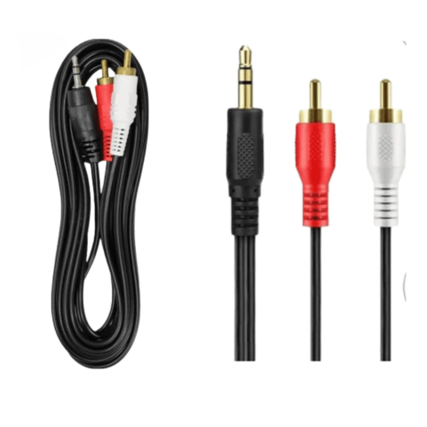 cabo auxiliar p2 macho x rca macho audio 1,5m p/ som / tv / home theater audio video — imagem 2 de 2