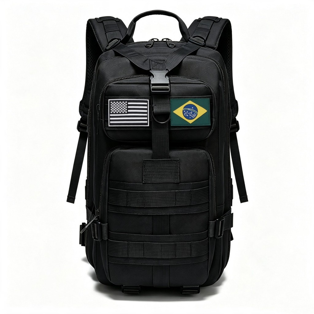 Mochila Tática 30L Grande Capacidade Multifuncional em Tecido 600D Resistente à Água para Camping e Trilha