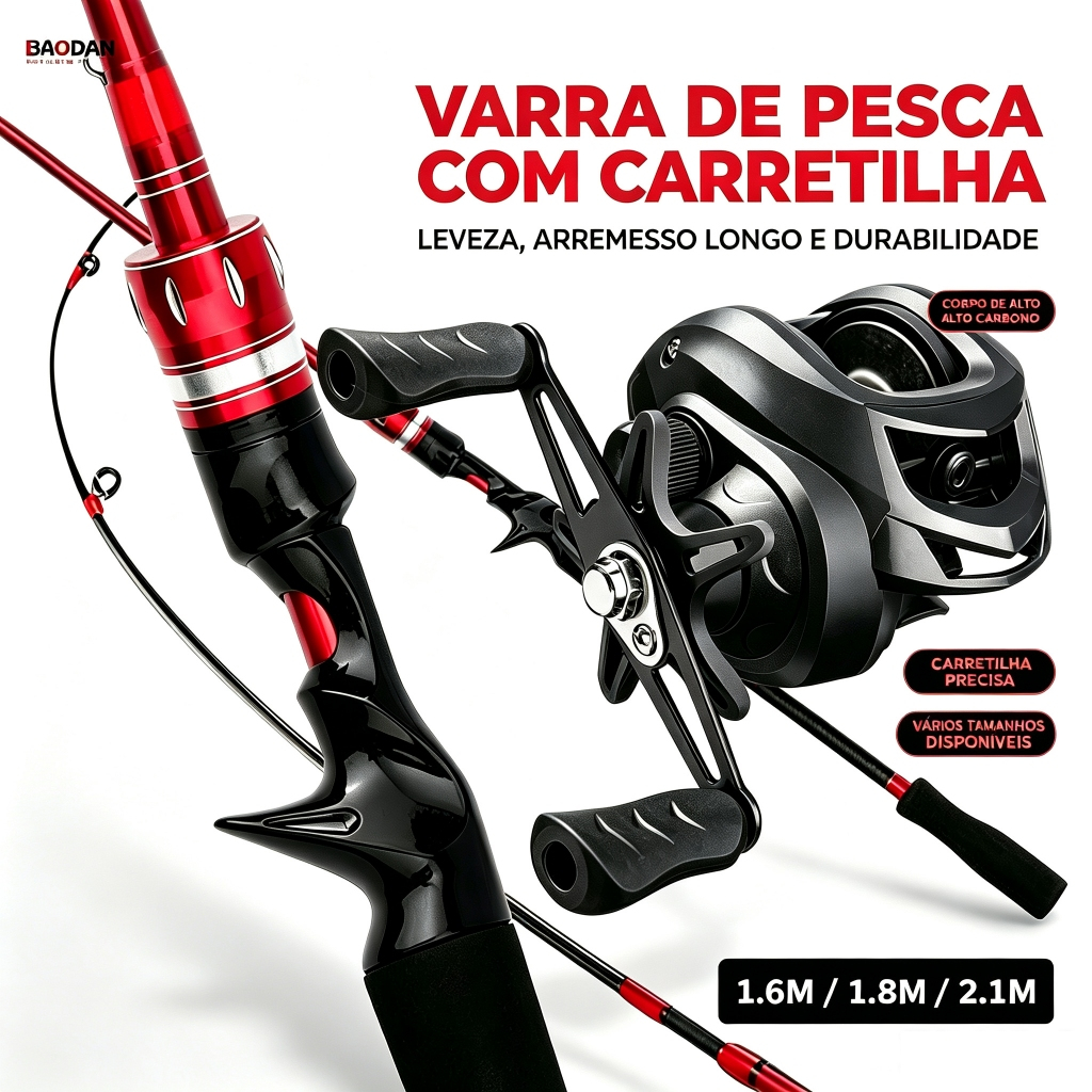 Fishing Rod with Reel1.6M 1.8M 2.1M Fishing Rod Reel Complete Kit with High Speed Max Drag 100KG~