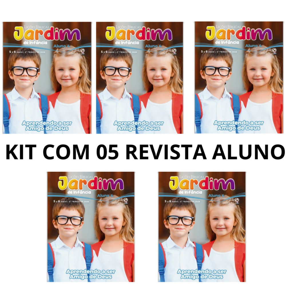 KIT COM 05 Revistas Lições Bíblica Jardim de Infância Aluno 4º Trimestre 2026