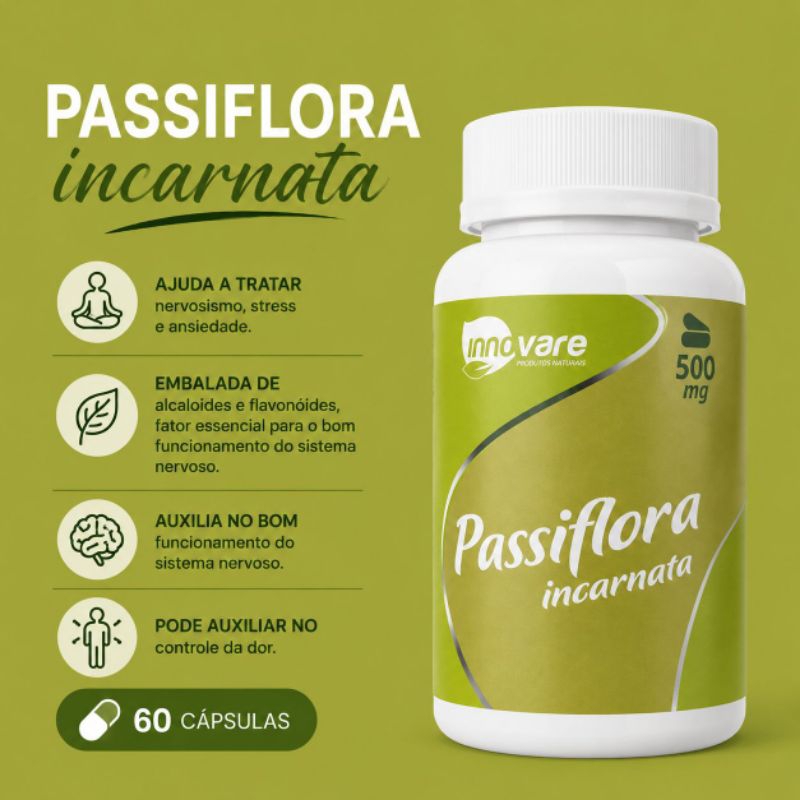 Passiflora Incarnata 500mg Original | Relaxamento e Bem-Estar | Natural