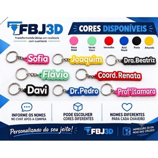 Chaveiro com nome profissão personalizado / identificação lembrancinha presente