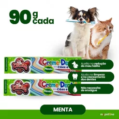 Kit 2 Creme Dental Menta CatDog & Cia Higiene Bucal para Cães e Gatos - 90g