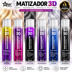 Matizador Magic Color 3D 300ml – Neutraliza Tons Amarelados, Hidrata e Realça o Loiro
