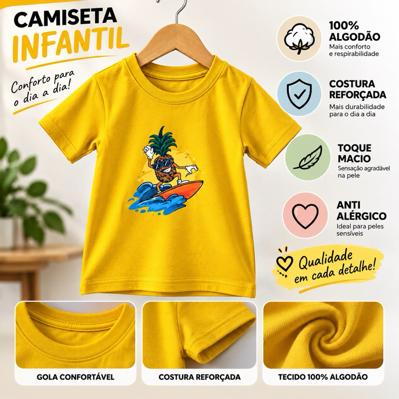 Kit 5 Camiseta Infantil Menino 100% Algodão Estampada Camisa Infantil Masculina Confortável
