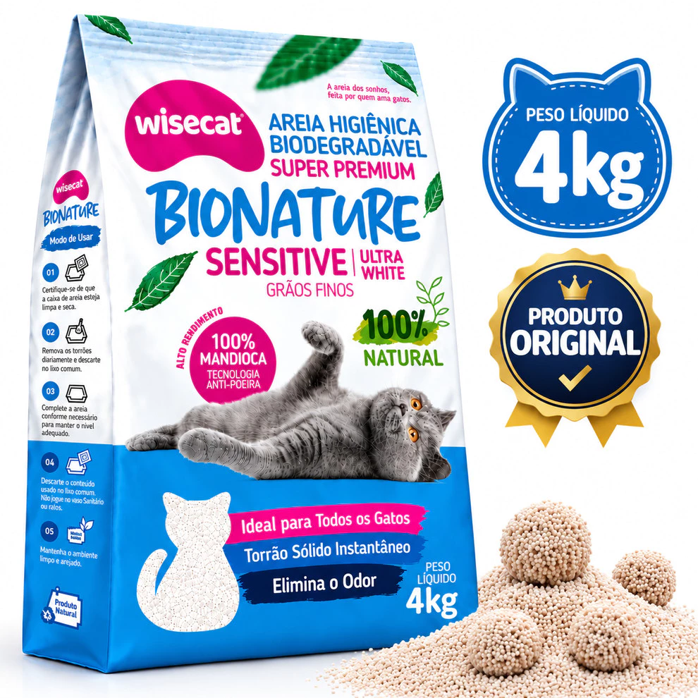 Granulado Super Premium De Mandioca 4kg Grãos Ultra Finos Bionature Sensitive Areia - Rápido Envio -