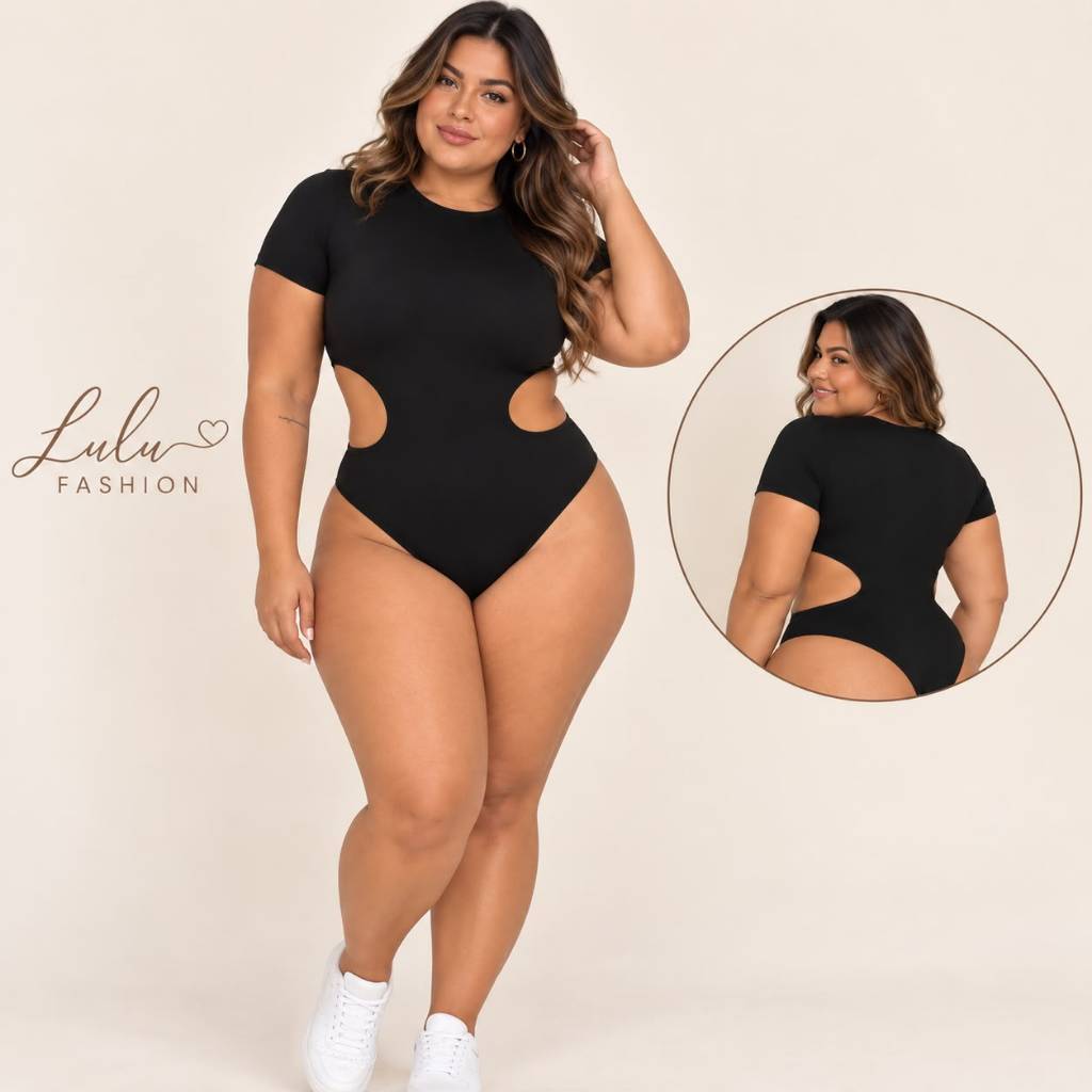 Body Blusa Bori Manga Curta Aberto Lateral Roupa Acessórios Moda Primavera Verão Vestuário