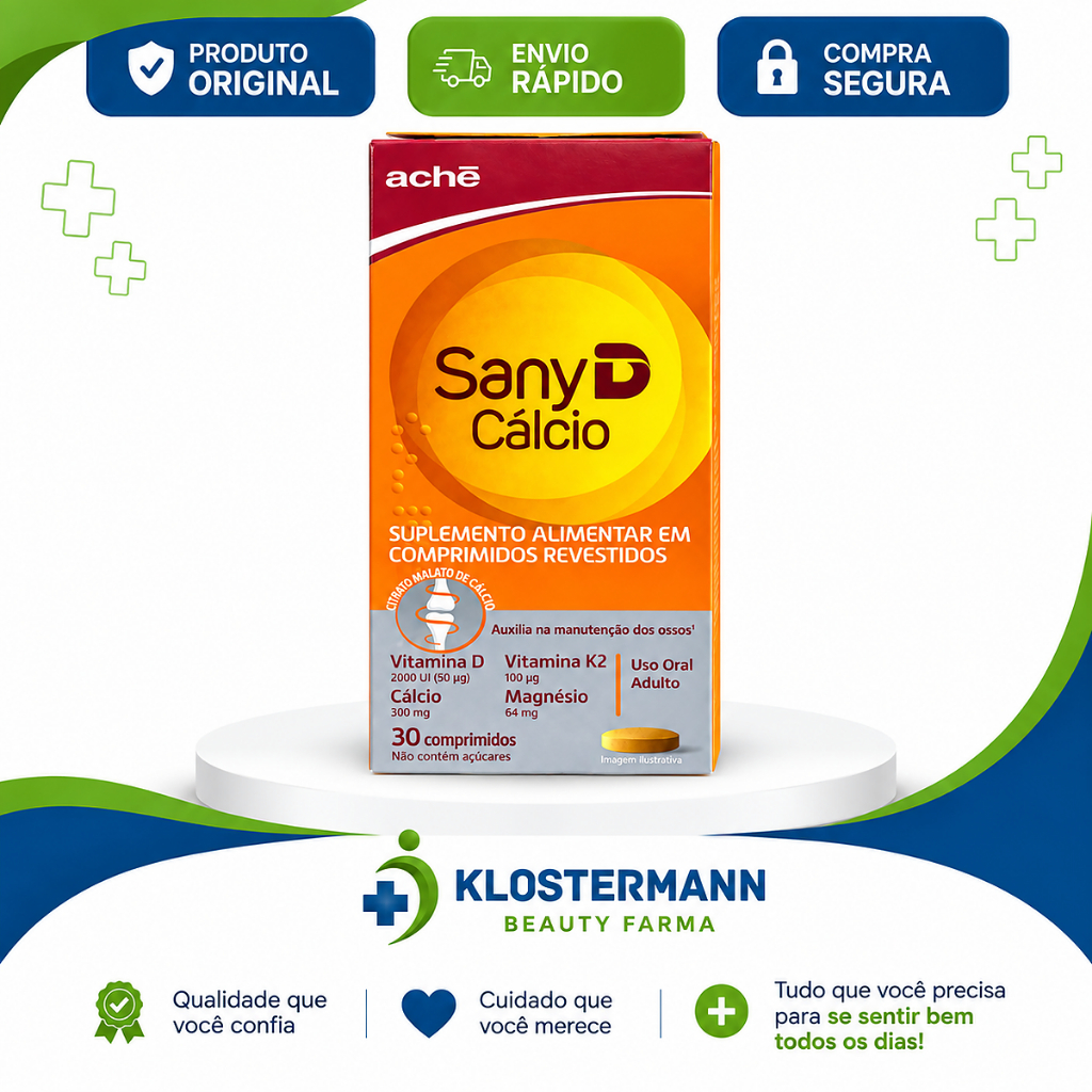 Suplemento Alimentar Sany D Cálcio 30 Comprimidos – Ache