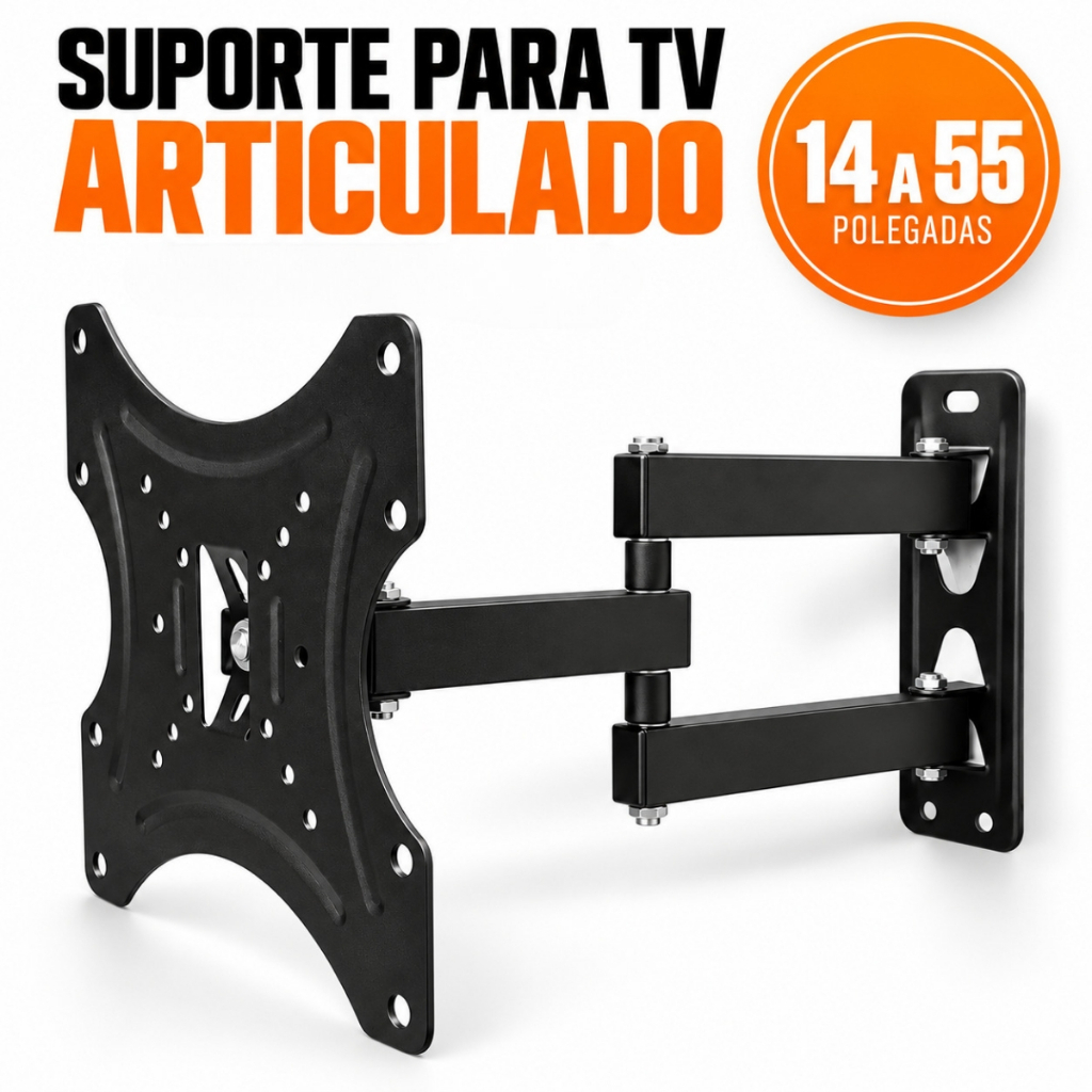 Suporte para TV Articulado de Parede com Braço Móvel Universal para Televisão e Monitor