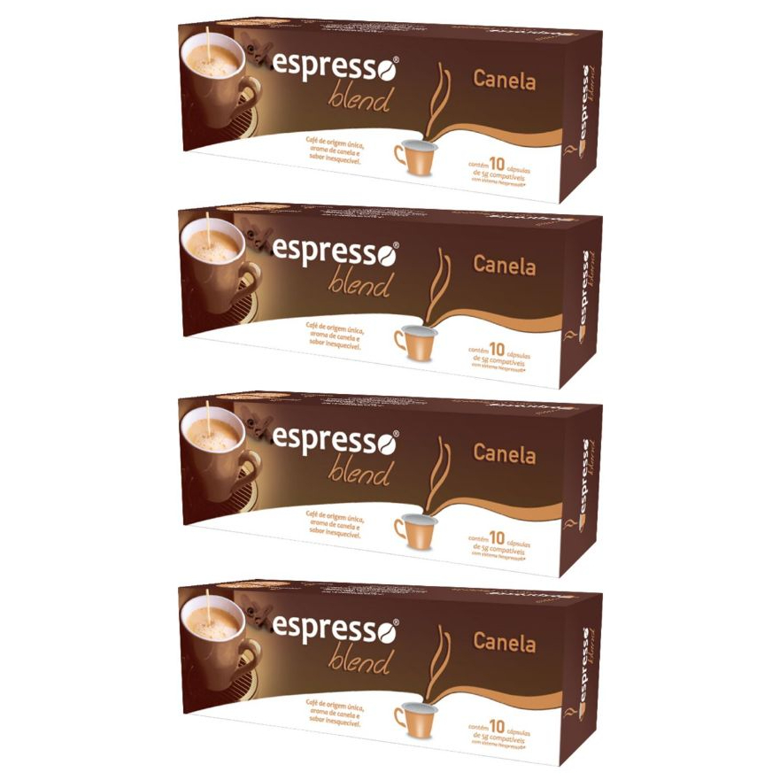 Kit 40 Cápsulas De Café Espresso Blend Canela Gourmet Aromatizado Compatíveis Máquina Nespresso Cremoso Pronta Entrega