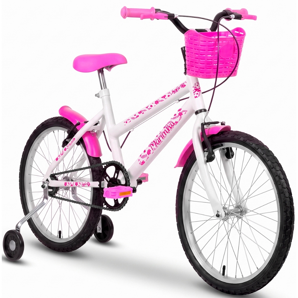 Bicicleta Aro 20 XGT Infantil Criança Feminina Mariinha C/ Rodas Cestinha Paralama
