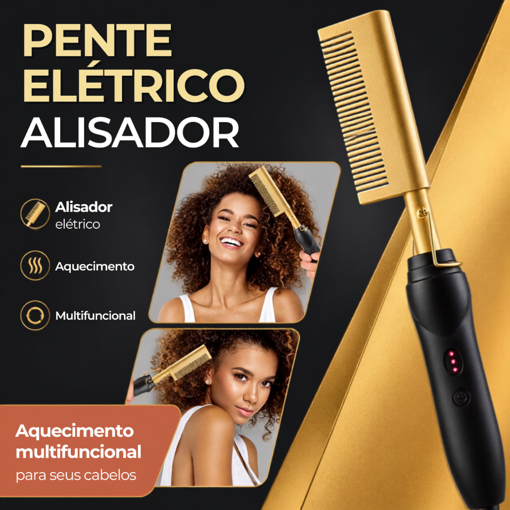 Pente Elétrico Alisador Cabelo Aquecimento Milti-fucional Chapinha Artiga Orbitta 