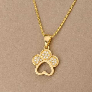 Colar Patinha Premium com Zircônias Banhado a Ouro 18K