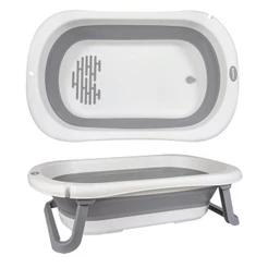 Super Banheira Infantil Dobrável 35L Antiderrapante KaBaby - Cinza