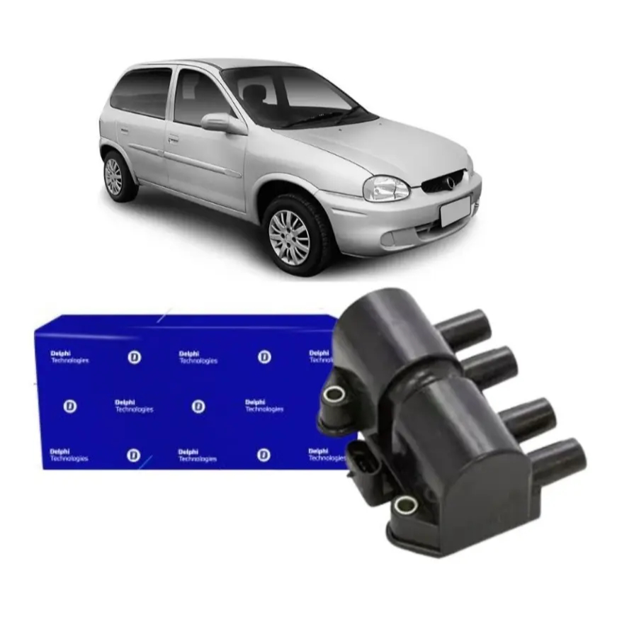 Bobina Ignição Original Delphi Chevrolet Corsa 1.0 16v Gas 1999 à 2004 - DS20013 / 10490192 / 01104038 / 0986MG2301