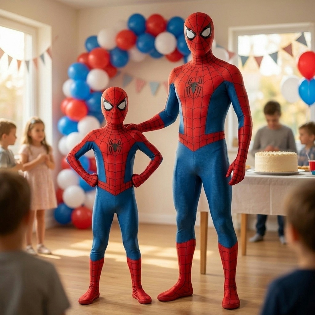 Fantasia Homem Aranha Filme Novo Dia Infantil e Adulto Cosplay Macacão Lycra Máscara Solado Antiderrapante