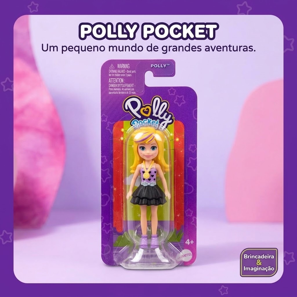 Boneca Polly Pocket Original Mattel Brinquedo Infantil Menina 4 Anos Mini Boneca Colecionável Presente Criança