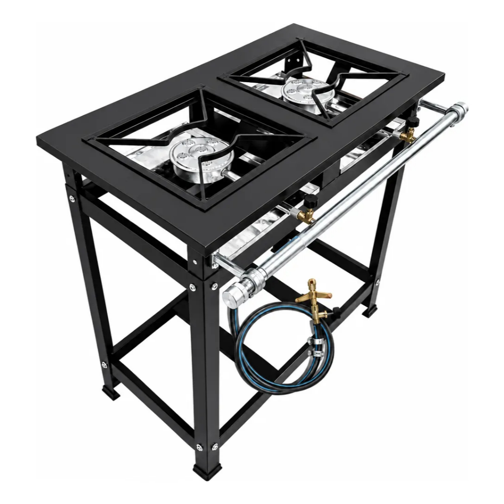 Fogão Industrial 2 Bocas 30x30 Alta Pressão Queimadores Caulim Cefaz Registro c/mangueira=Oferta