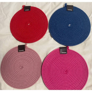 Kit 2 Sousplat Corda Náutica Duplo Pequeno 20cm e  18cm Mesa Posta Colorido Boho Colorido