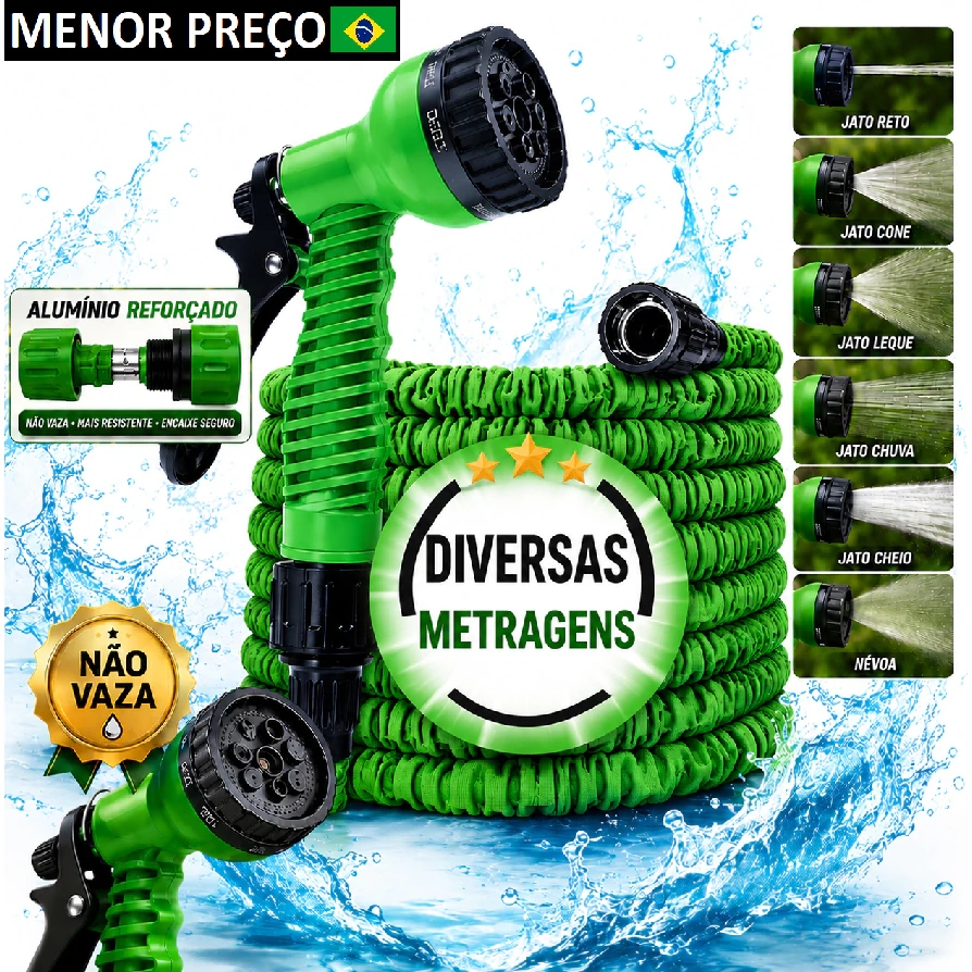Mangueira Mágica 15M 30M Flexível 7 funções Jato Irrigação para Jardim Lavagem de Carro
