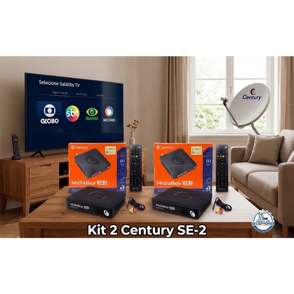 Kit 2 Receptores Midiabox Century SE2 Digital Full HD Regionalizado