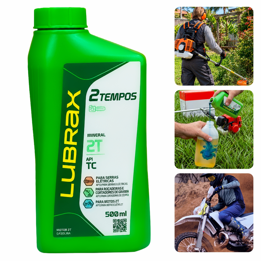 Óleo Lubrificante 2 Tempos Lubrax 500ml Azul API TC Mineral Roçadeira Motosserra