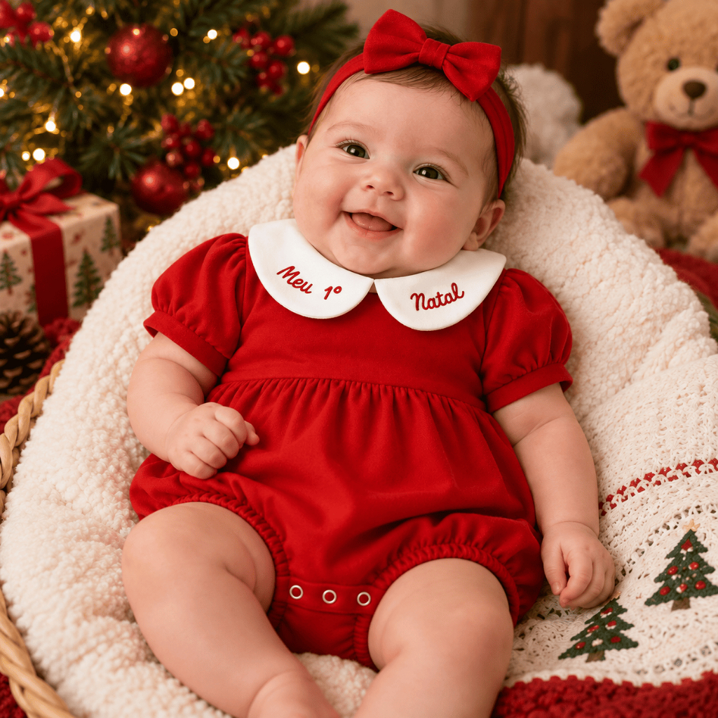 Roupa de Natal bebê body meu primeiro natal