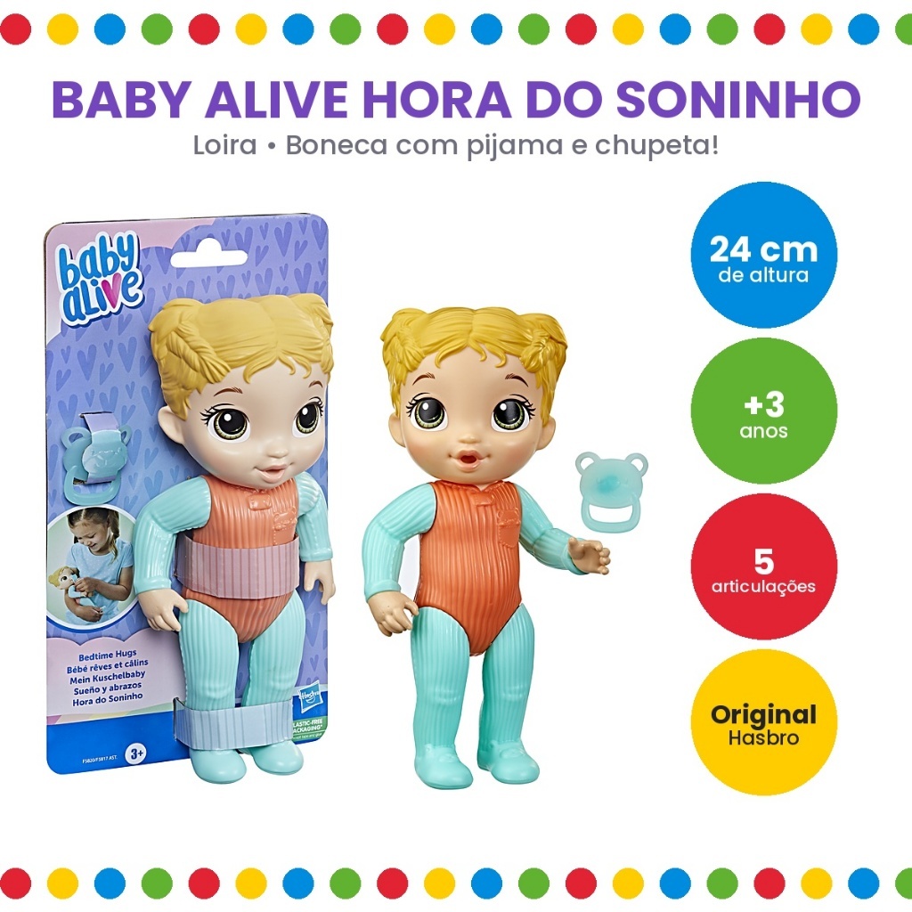 BONECA BABY ALIVE HORA DO SONINHO LOIRA - 24 cm - HASBRO/F5820