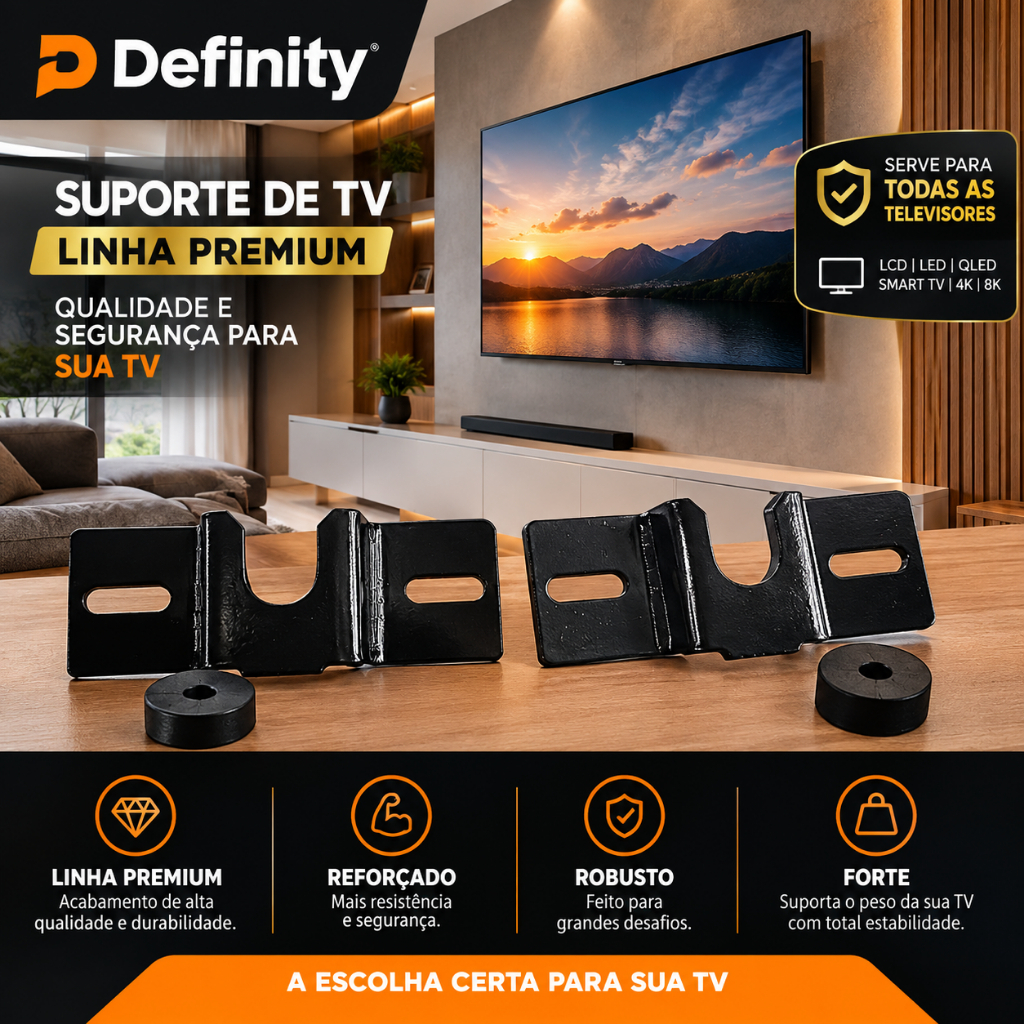 Suporte Fixo Tv Led, Smart, Lcd, 4k, 10'' a 71'' todas as tvs