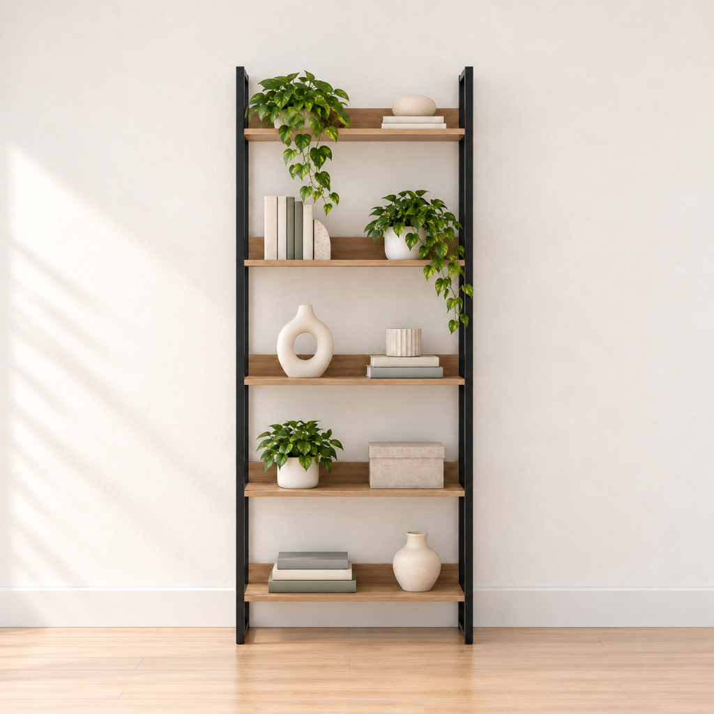 Estante Industrial 5 Prateleiras Rack Multiuso Escritório Quarto Organizador 189cm Premium Livreiro