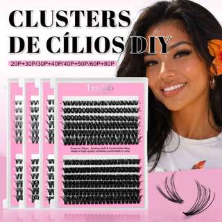 Cartela De Cilios Lynlab 12 filheira Tufo Tufinho Tipo Combinado 0.07D 8-14MIX